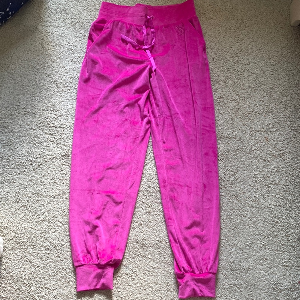 Hot Pink Victoria’s Secret Velvet Joggers